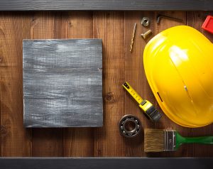 construction tools on wood