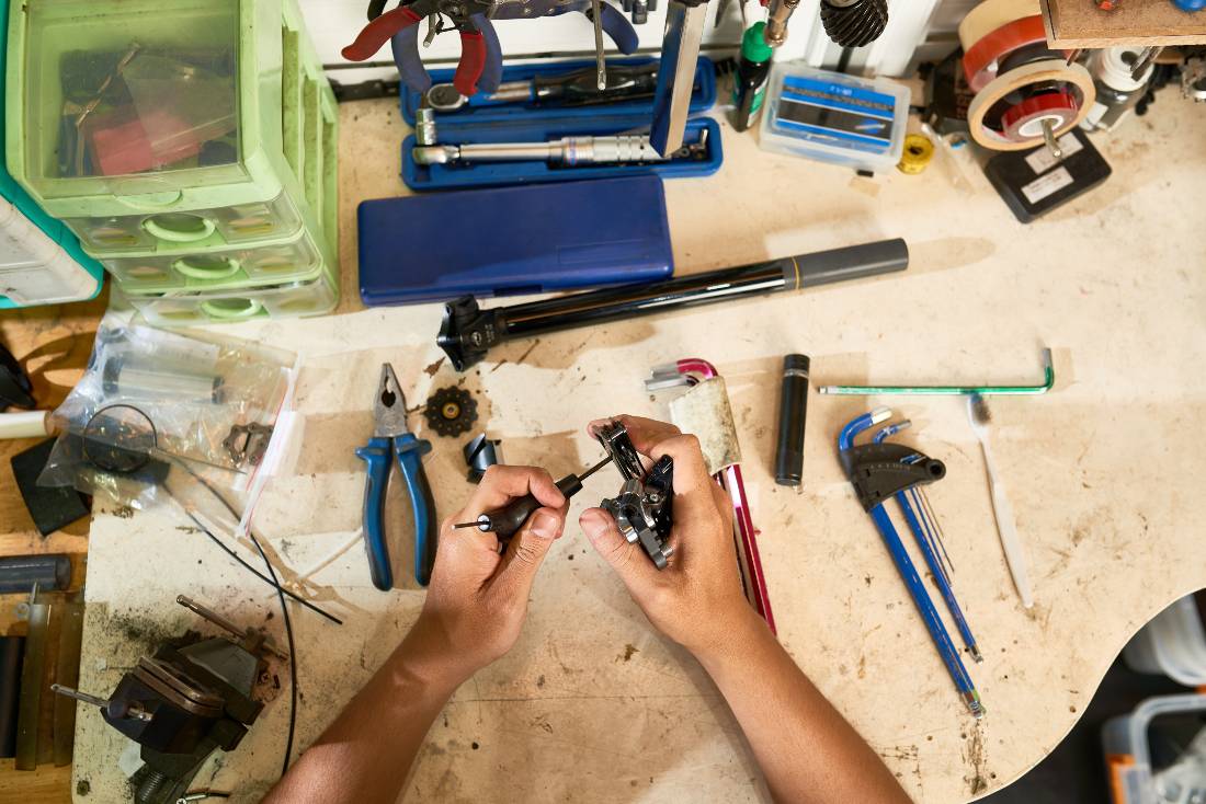 Fixing part of a broken bike